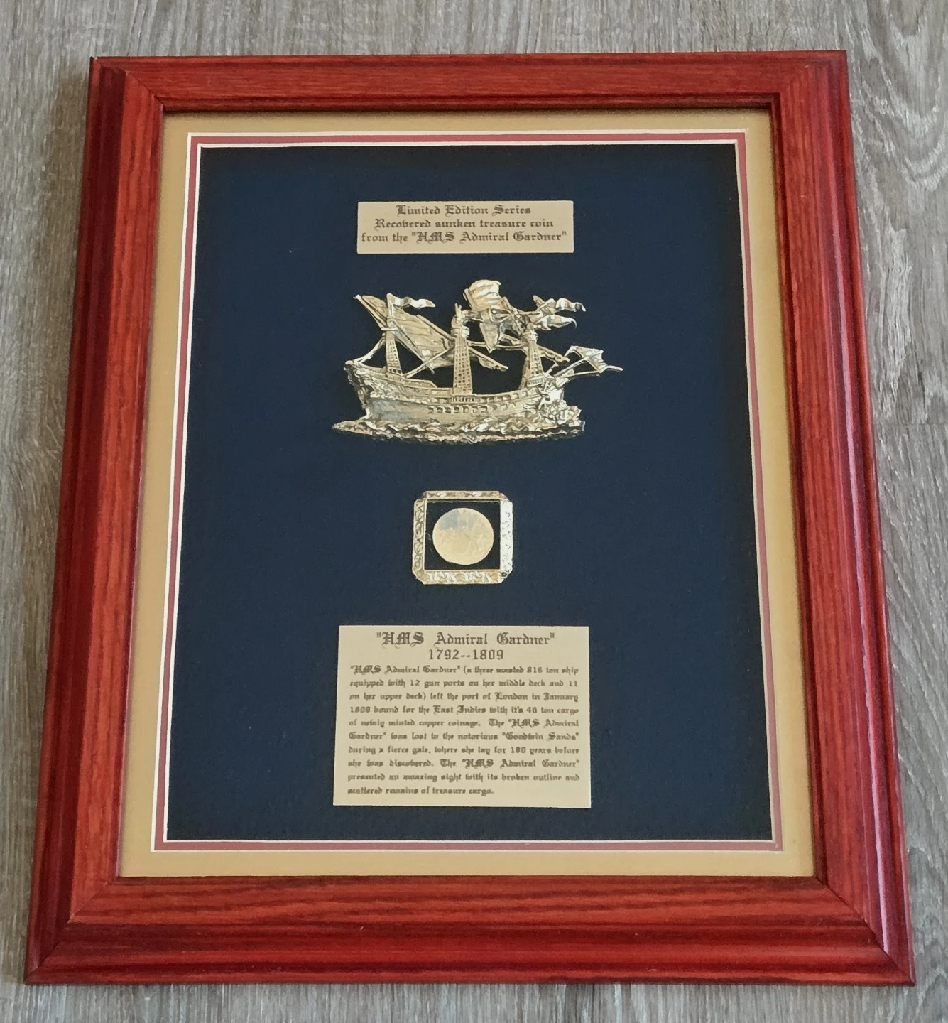 Vintage 1808 HMS Admiral Shipwreck Coin