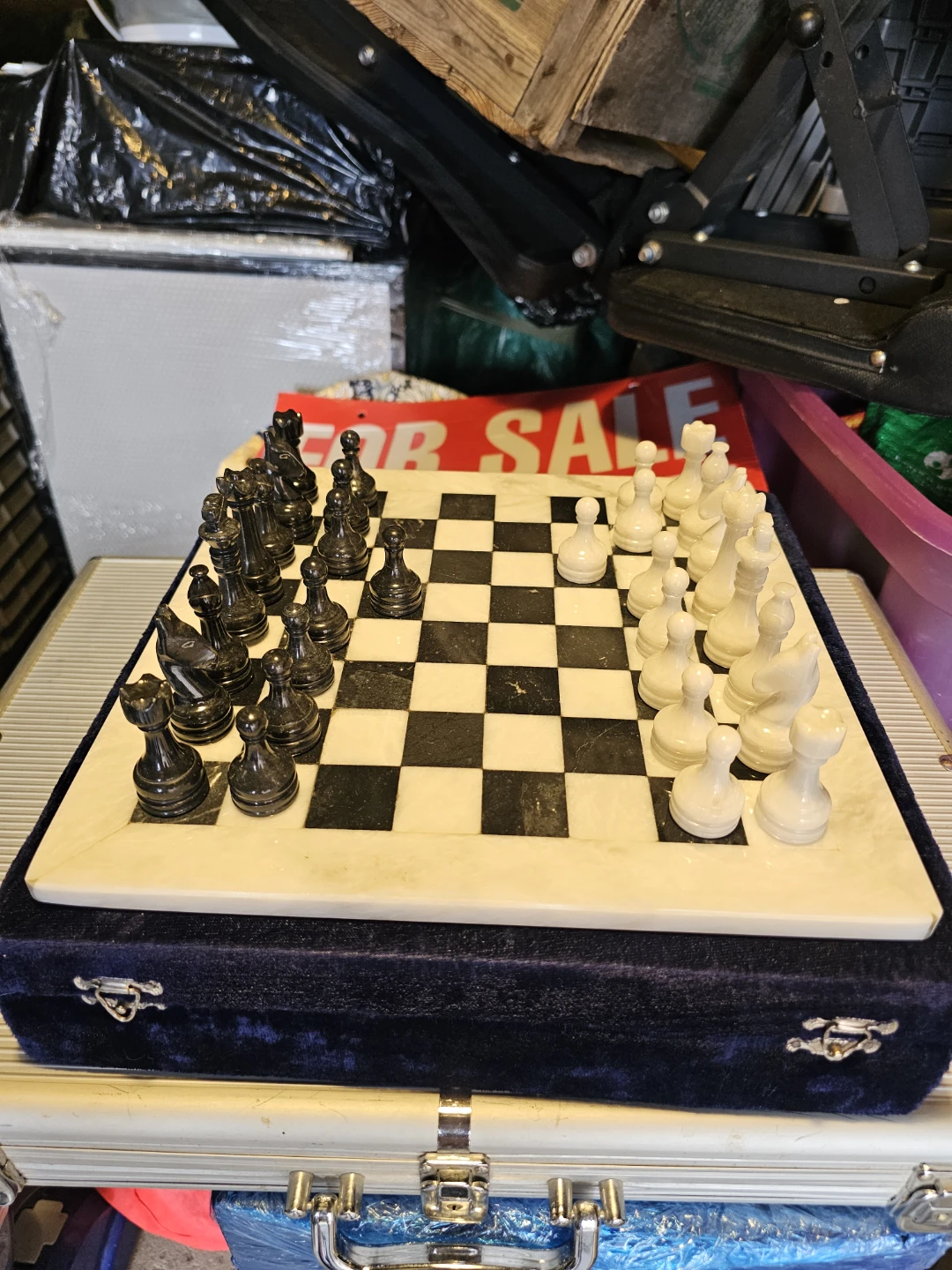 Marble Chess Set with Velvet Case