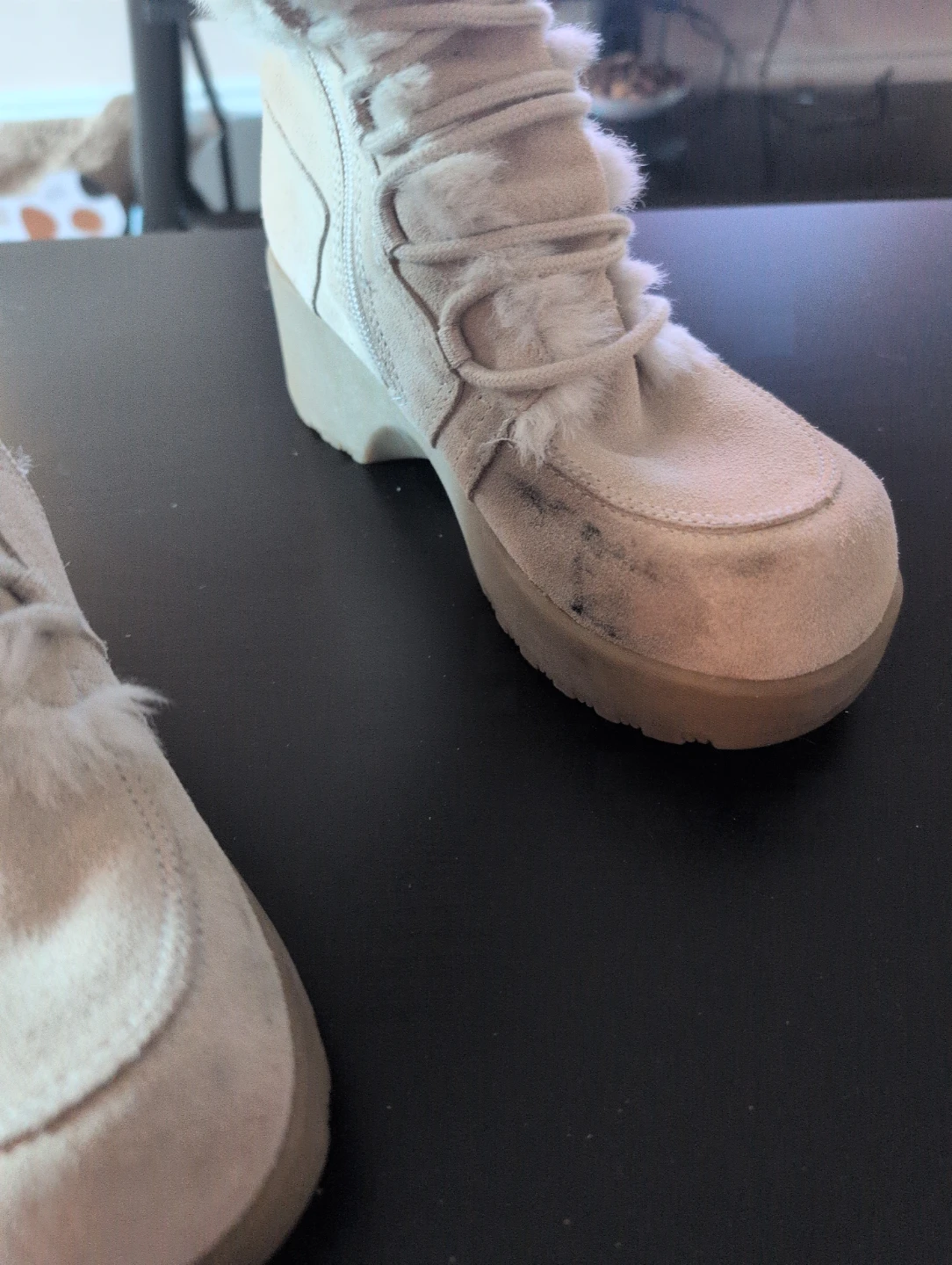 Women's Tan Suede & Faux Fur Winter Boots - photo 3