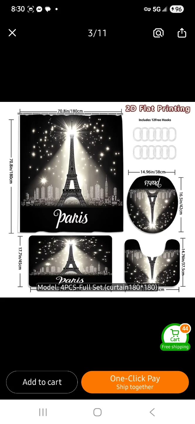 NEW 4-Piece Paris Theme Bathroom Set - photo 2