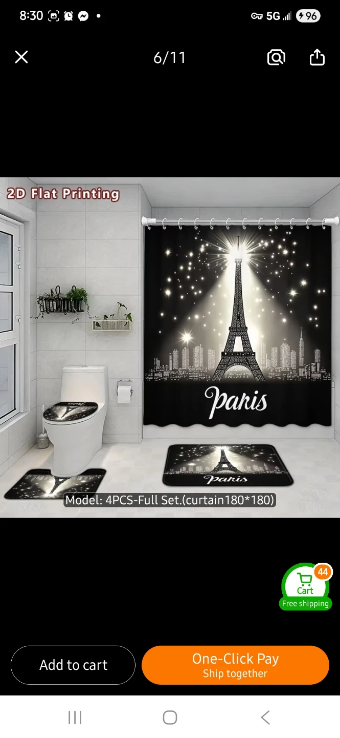 NEW 4-Piece Paris Theme Bathroom Set - photo 3
