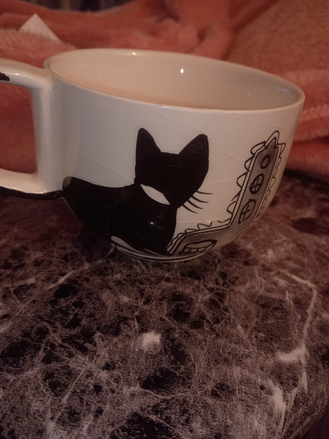 🏈Black Cat Illustration Ceramic Mug - photo 5