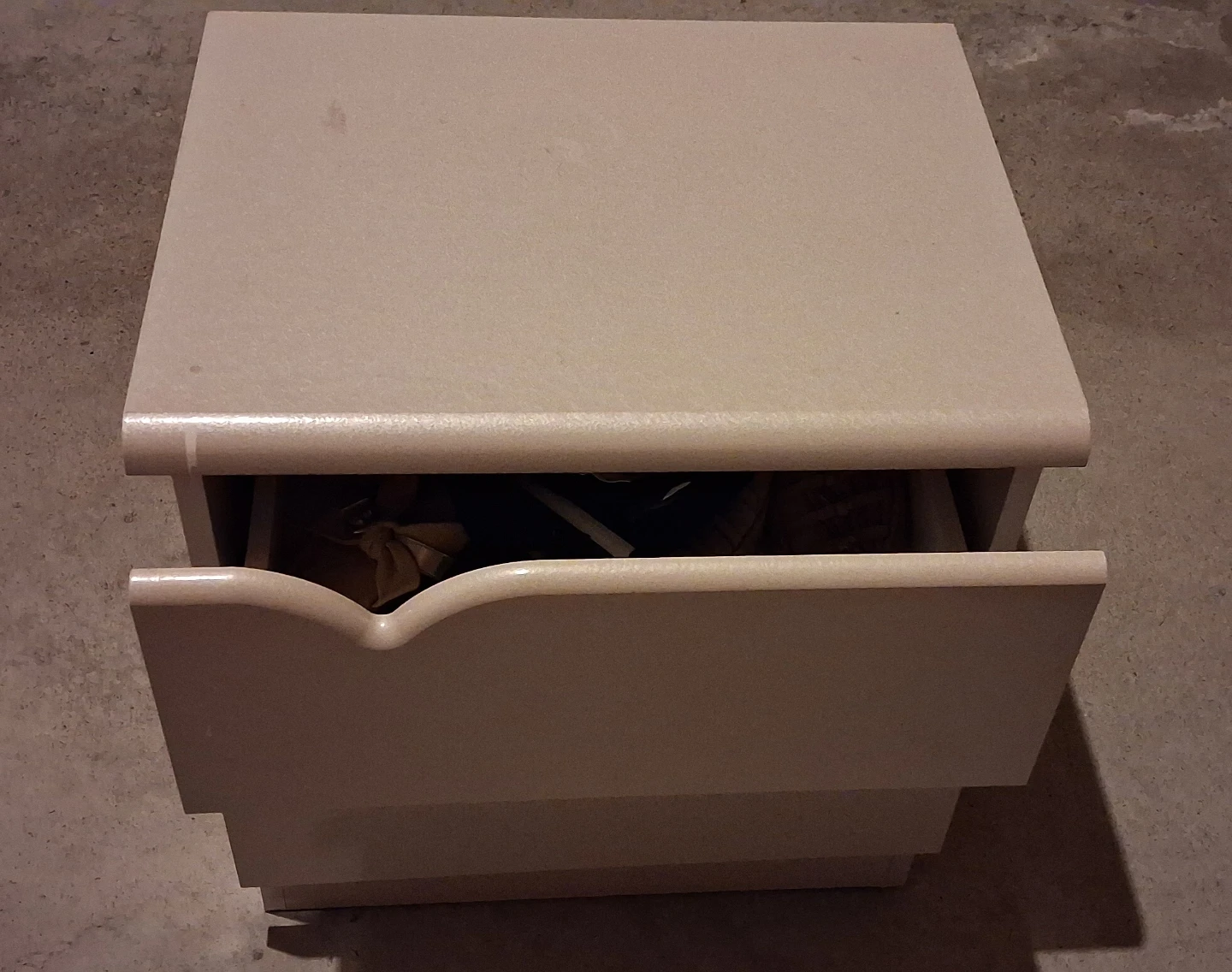 Beige 2-Drawer Bedside Table - photo 3