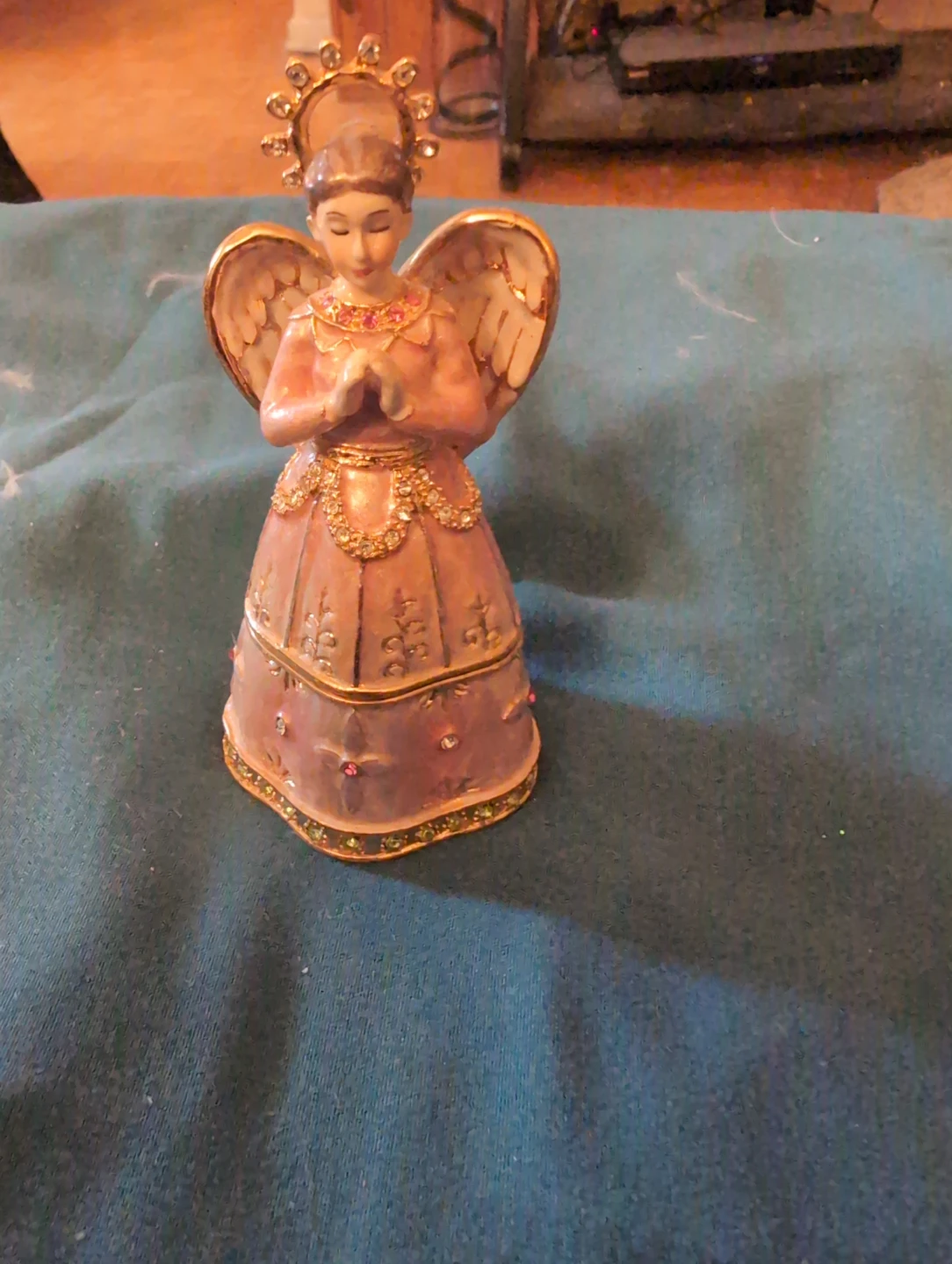 Decorative Pink Angel Hinged Trinket Box - photo 3