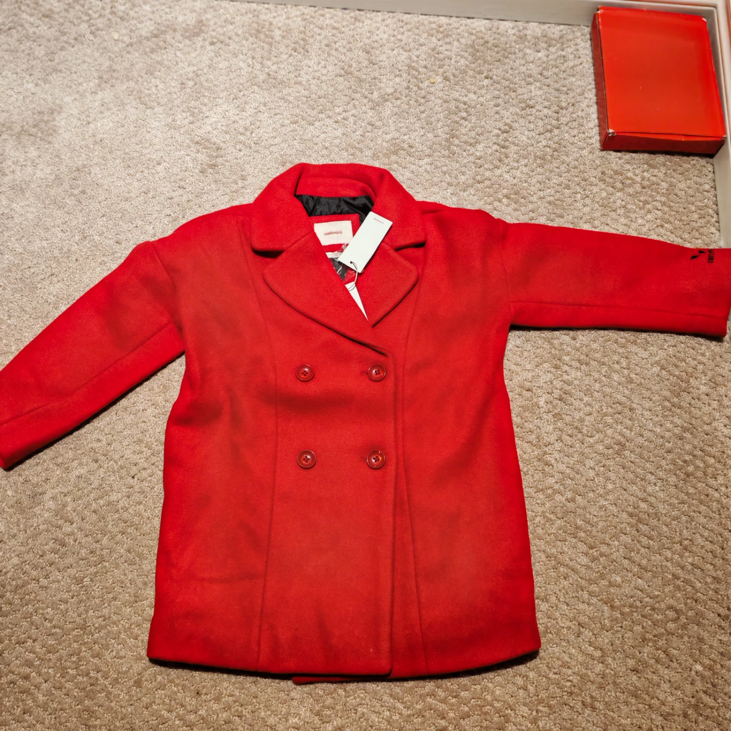 Catimini Red Double-Breasted Wool Coat - photo 4