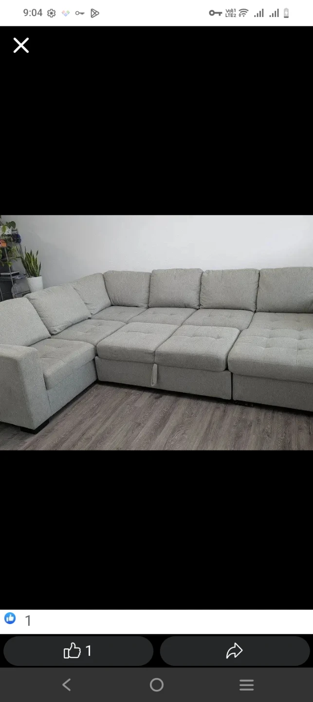 Gray Sectional Sofa with Storage Chaise-delivery available - photo 2