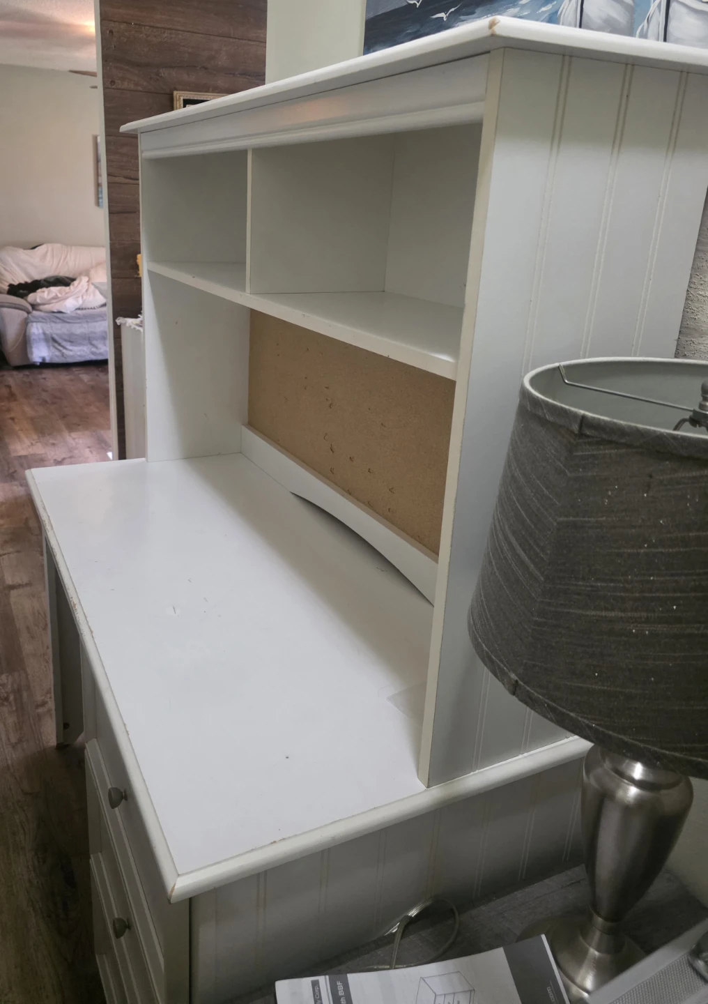 White desk with shelves and drawers - photo 2