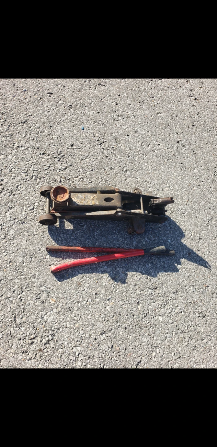 Scissor Car Jack with Red Handle Tool