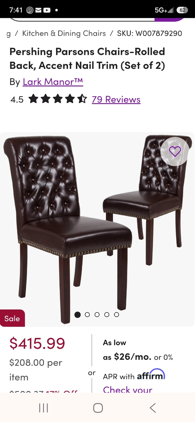 Lark Manor Pershing Parsons Chairs (Set of 2)