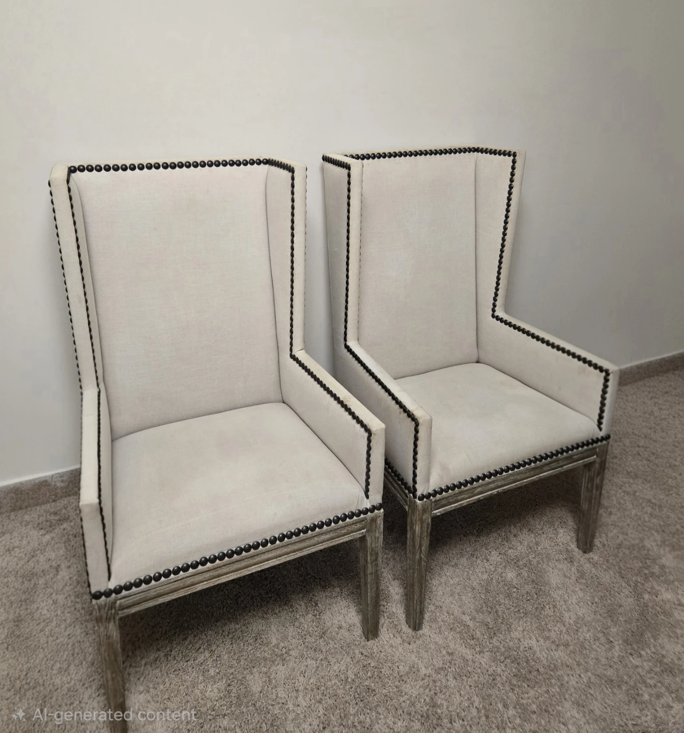 Set of Two Wingback Dining Chairs