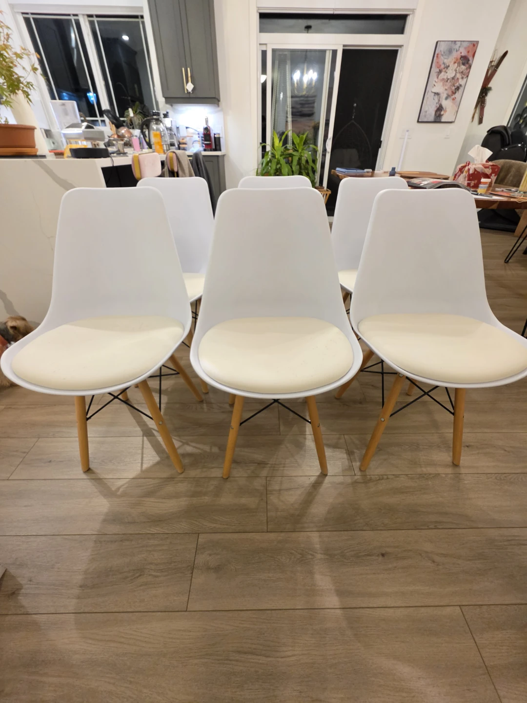 Set of 6 White Dining Chairs