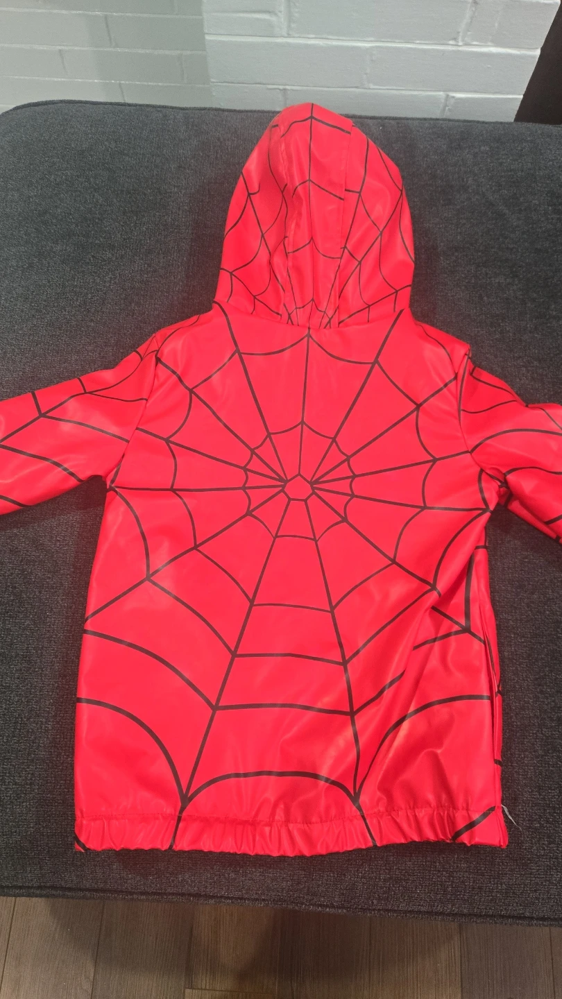 Kids Spiderman Hooded Rain Jacket Size 6/7 - photo 2