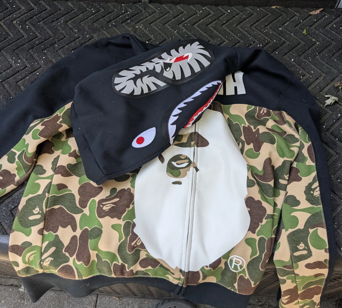 Puma × BAPE camo shark full zip hoodie A Bathing Ape Size xl - photo 4