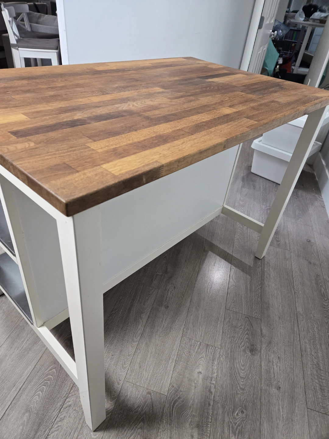 Stenstorp kitchen island butxher block w stools - photo 4