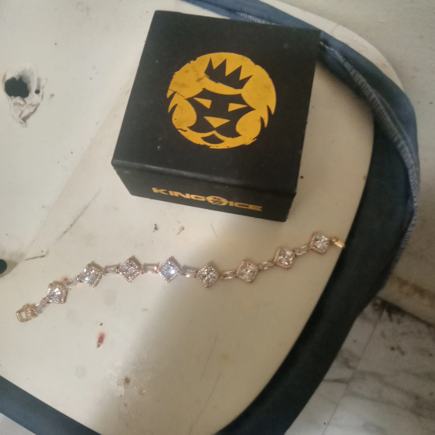 King Ice Gold Tone Diamond-Style Bracelet - photo 2