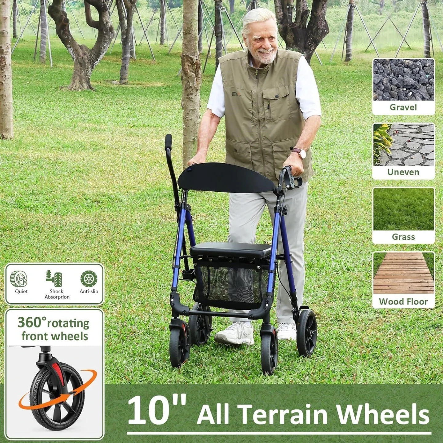 Walk Mate All Terrain Rollator Walker - photo 2