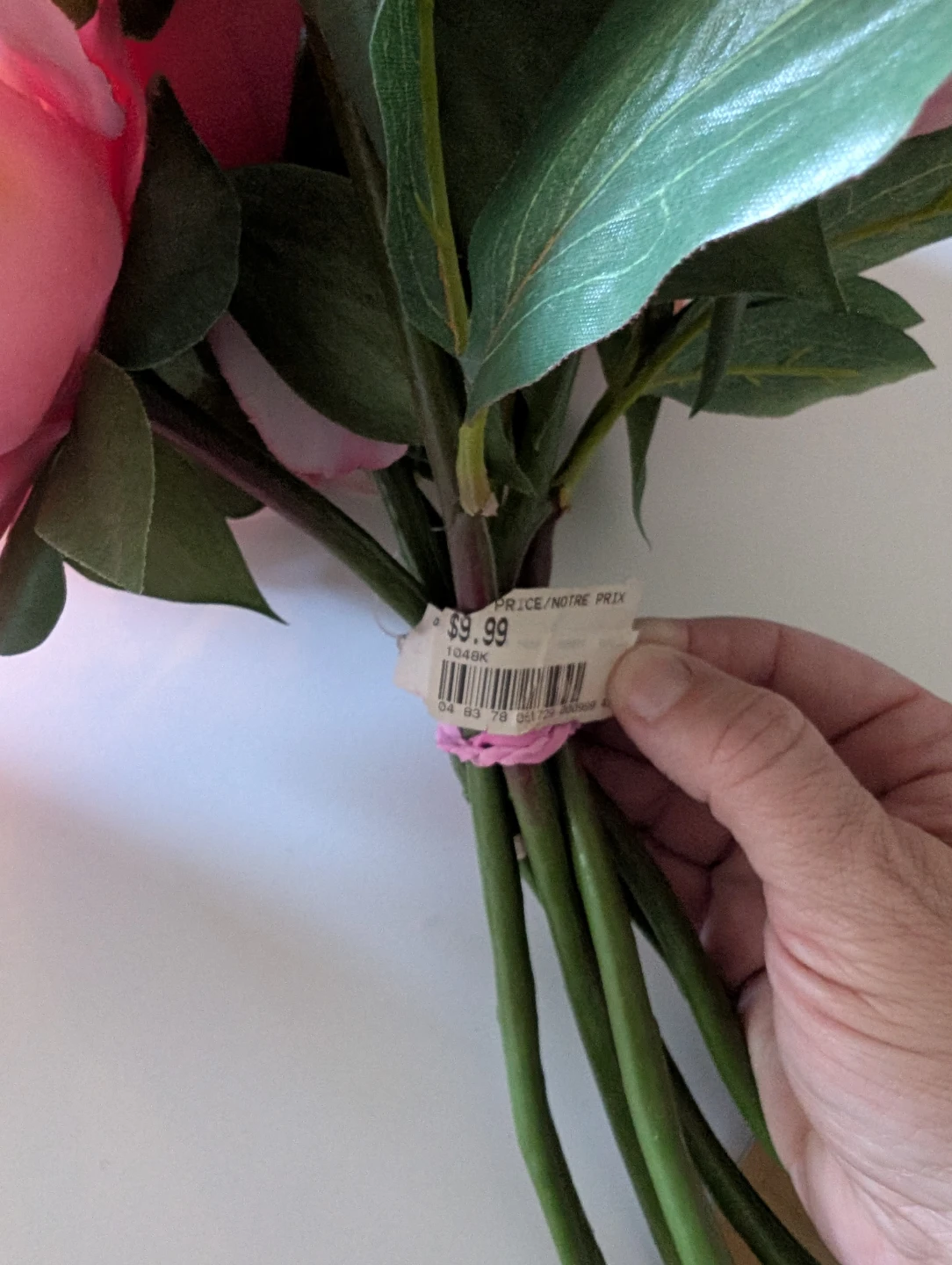 Artificial pink peony floral bouquet - photo 2