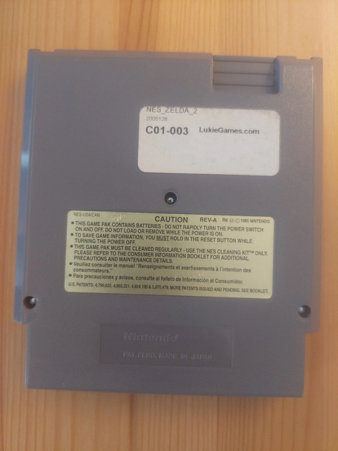 Zelda 2 NES Game Cartridge - photo 3