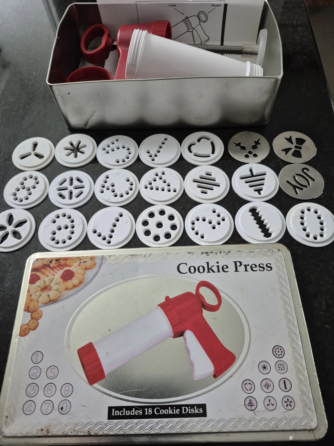 Cookie Press with 18 Disks & more