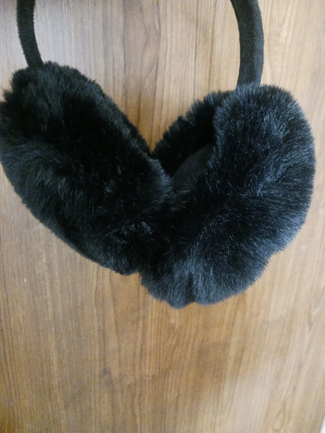🏈 Black Faux Fur Earmuffs