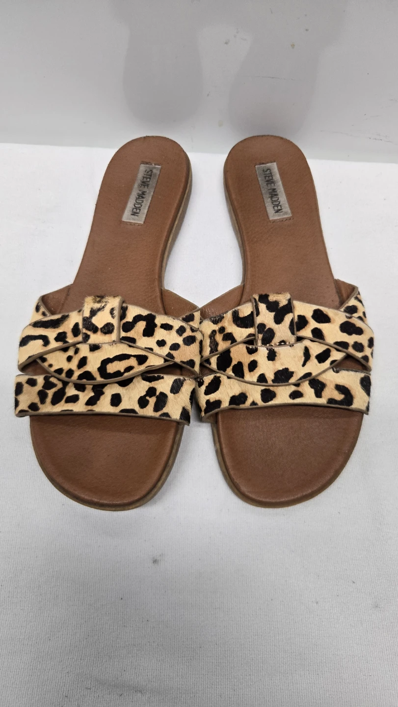 Steve Madden Women’s Brown Leopard Animal  Sandals 9.5