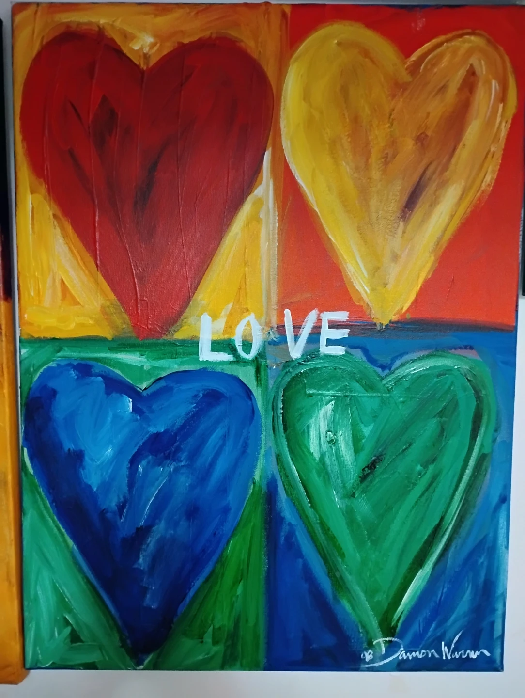 Damon Warren Love Heart Canvas Art - photo 3