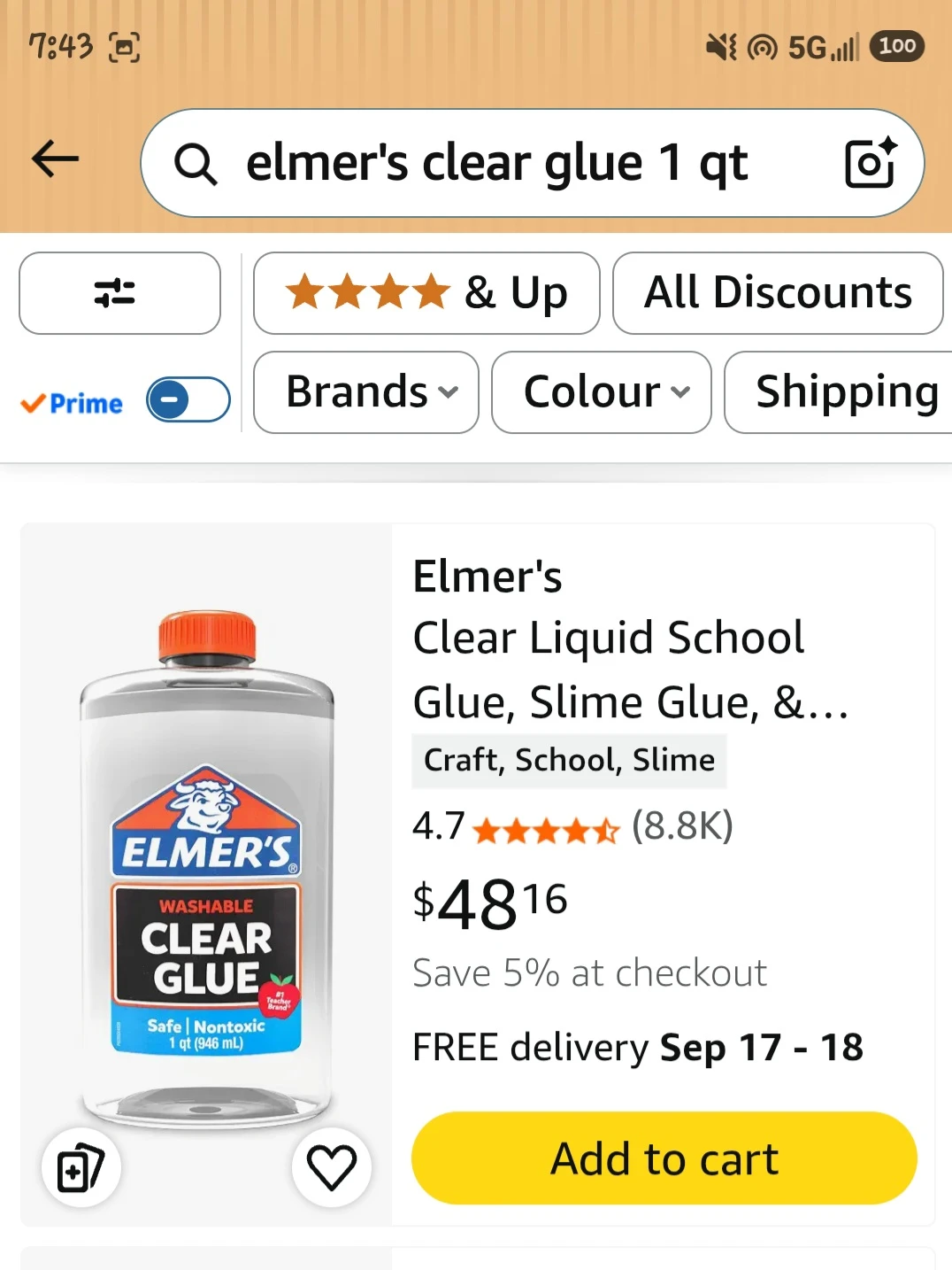 Elmers clear glue 1 qt Brand new - photo 3