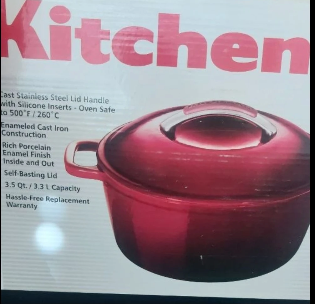 Kitchen 3.5 Qt. Enameled Cast Iron Dutch Oven