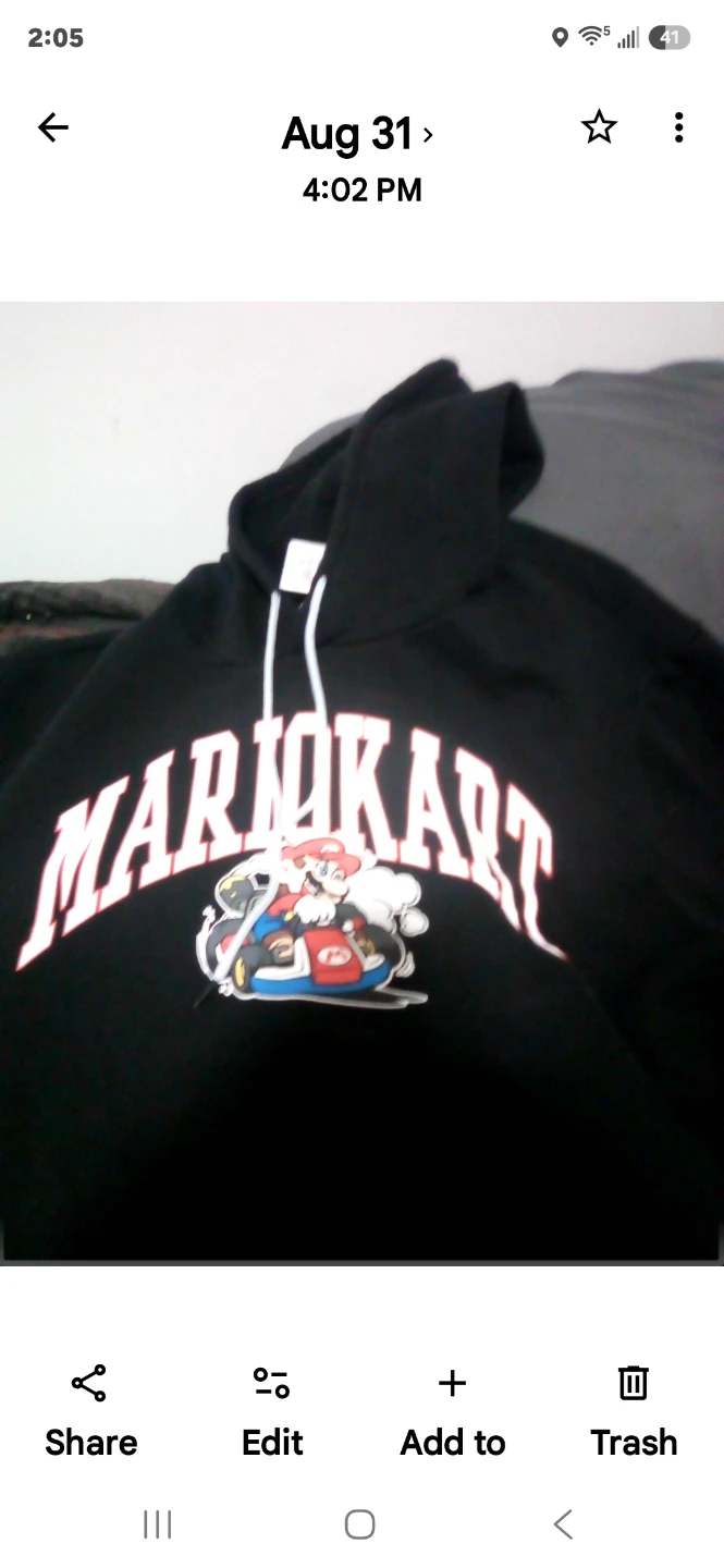 Mario Kart Black Hoodie