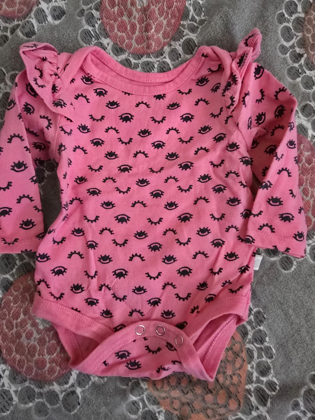 🏈Rosie Pope Baby Pink Eyelash Print Bodysuit