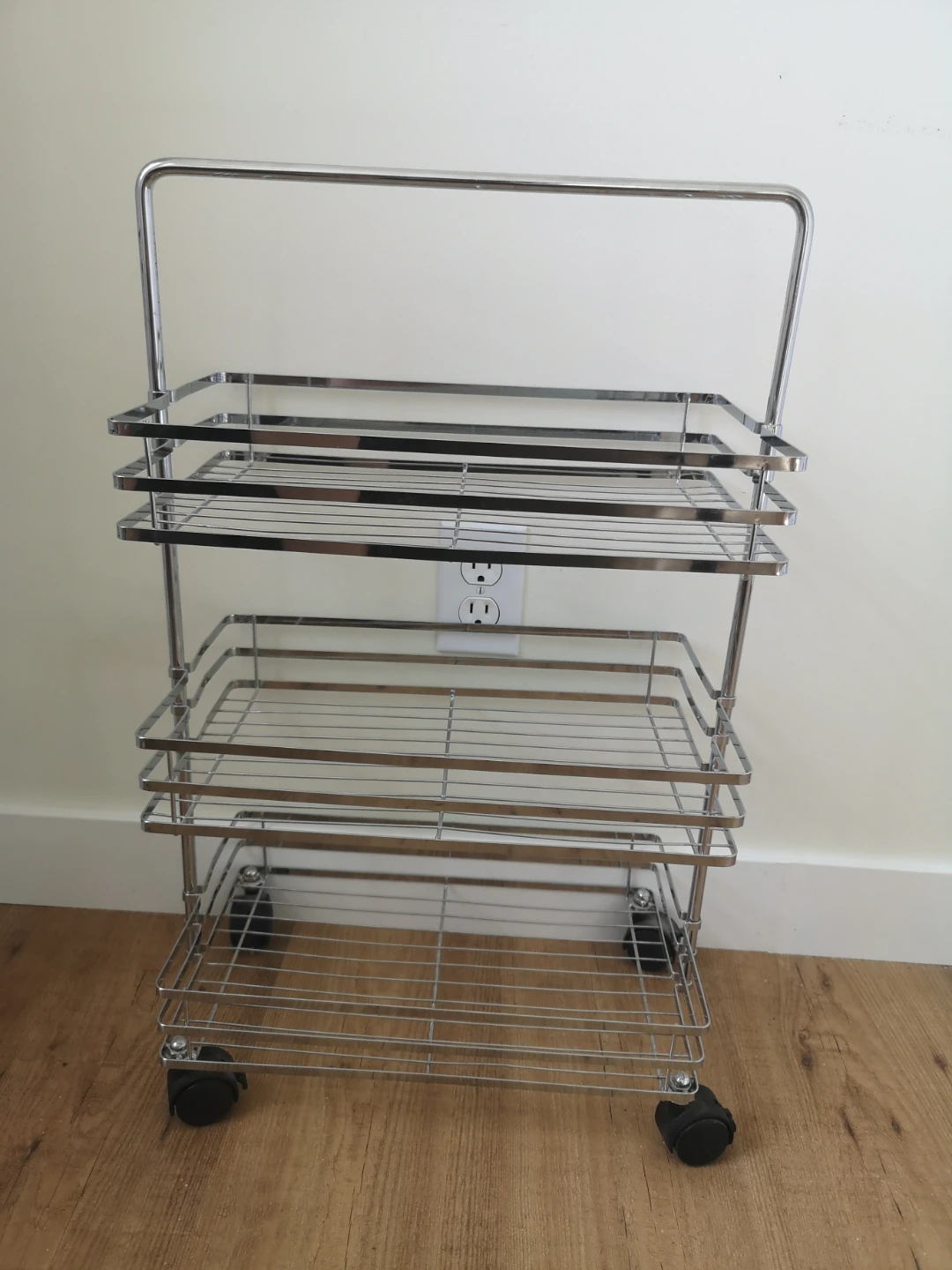 3-Tier Chrome Rolling Utility Cart - photo 2