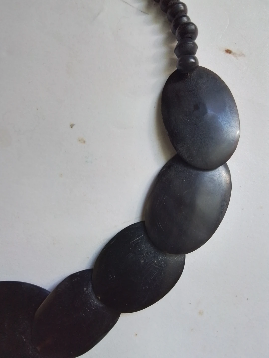 Black Serena Wood Oval Disk Statement Necklace - photo 2