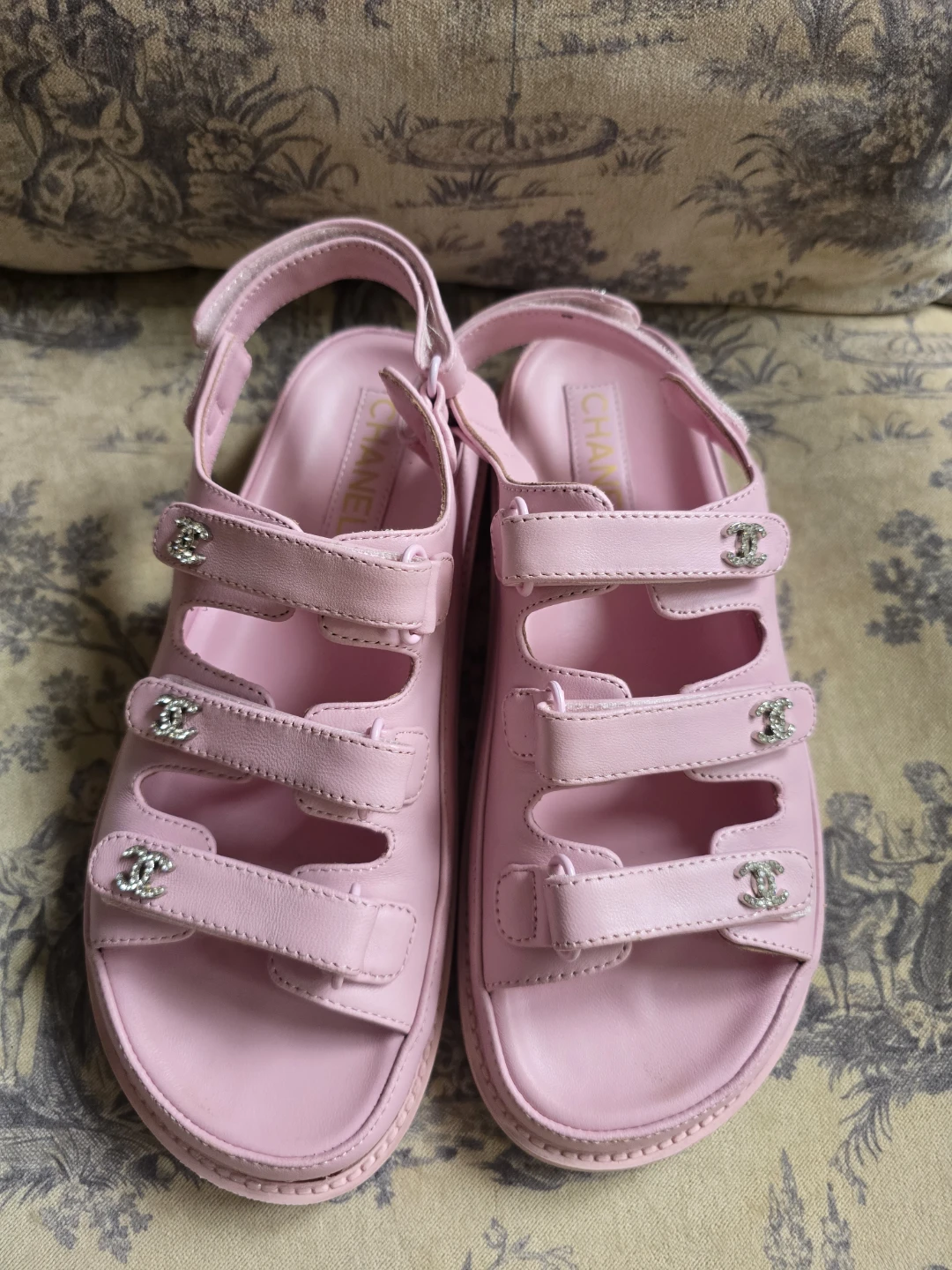 Pink Leather Strappy Sandals
