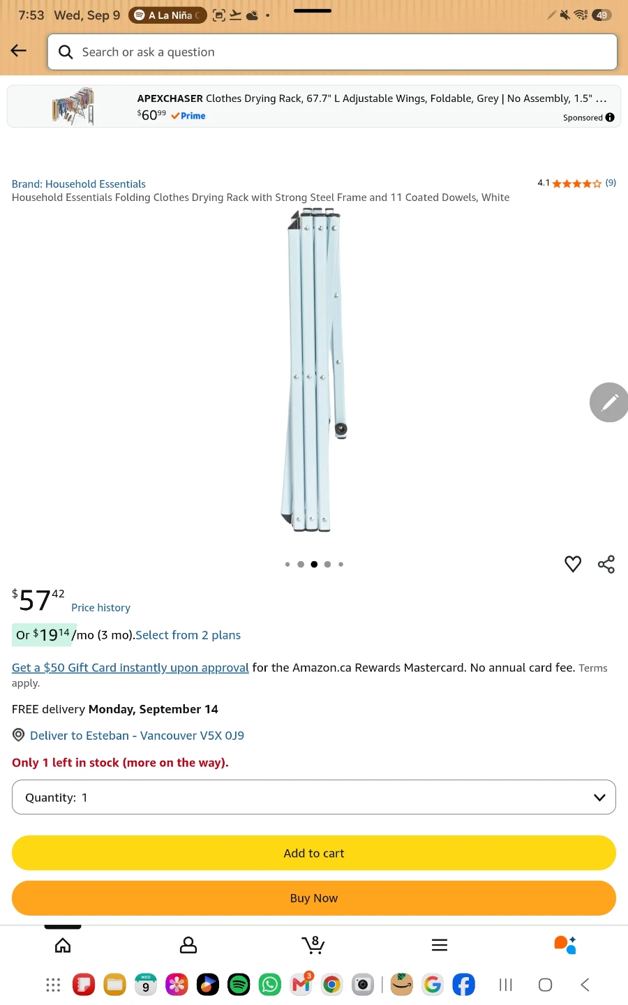 Household Essentials Folding Clothes Drying Rack - photo 3
