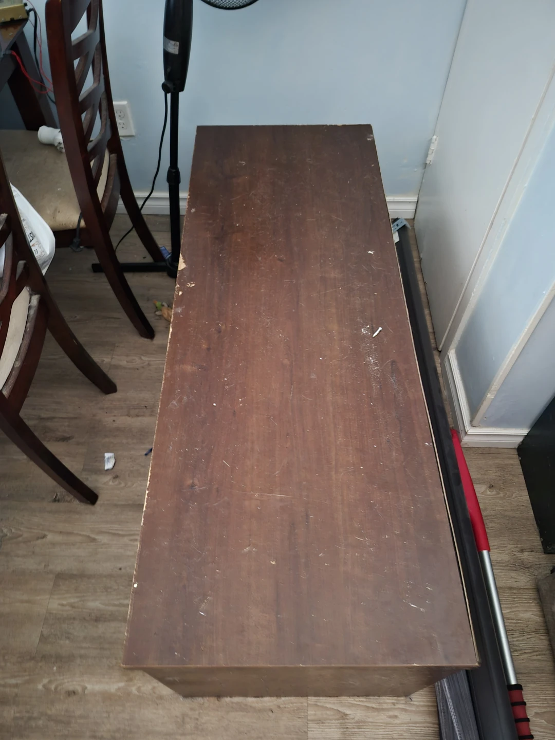Dark Brown TV Stand Media Console with Two Drawers - photo 2
