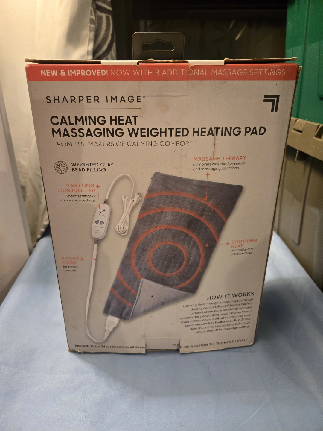 New Sharper Image Calming Heat Massaging Weighted Heat Pad - photo 3