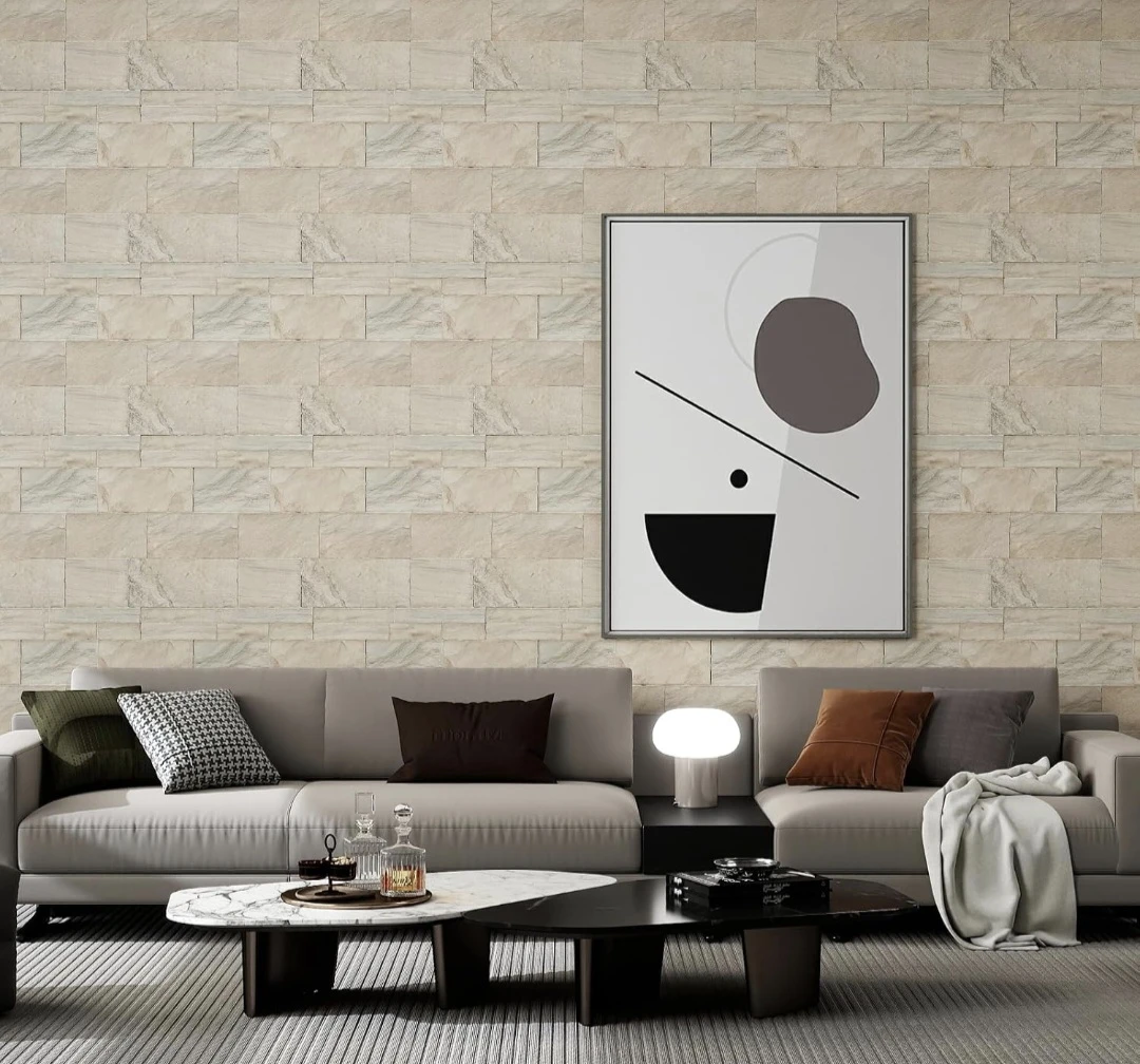 Stone Brick Peel & Stick Removable Wallpaper  17"×80" - photo 3