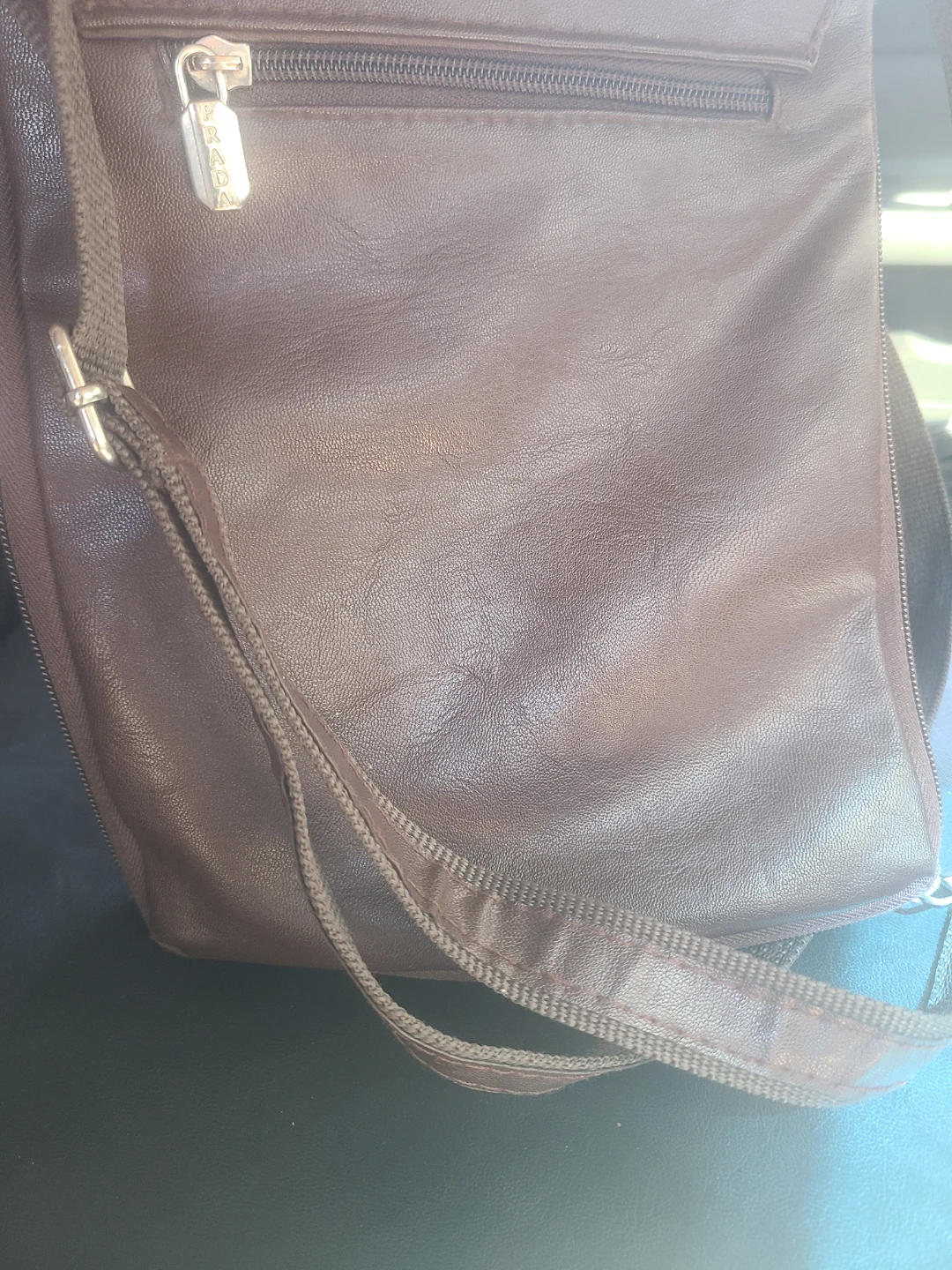 Prada Brown Leather Messenger Bag