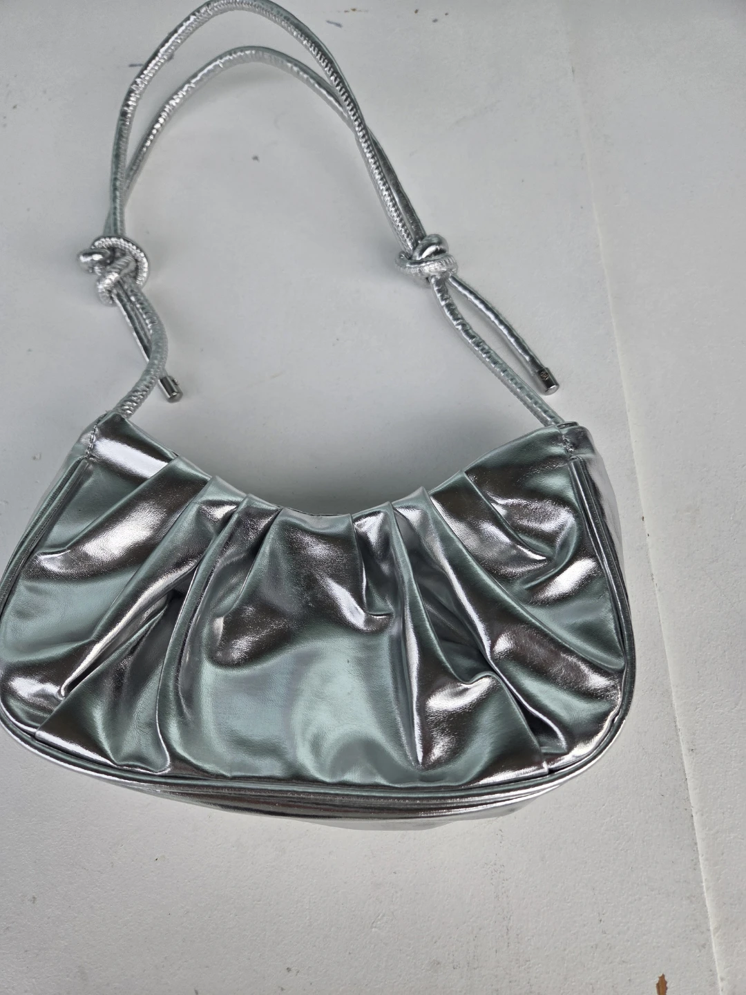 Silver metallic shoulder bag - photo 2