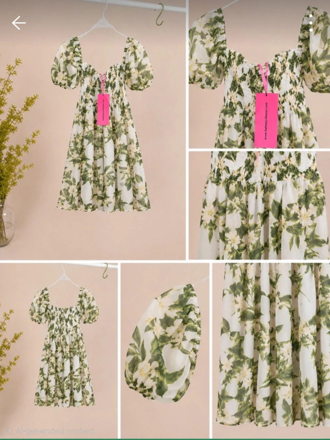 Shirt/Dress BetsyJohson Floral Puff Sleeve Dress