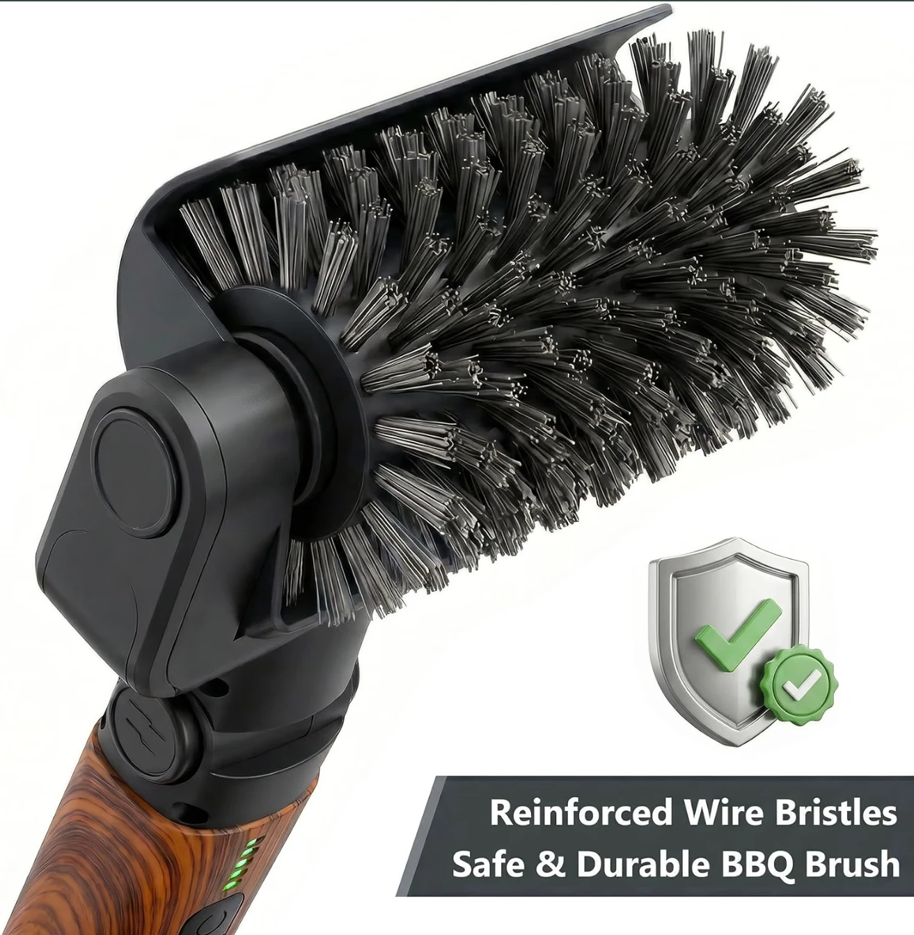 Electric BBQ Grill Brush with Interchangeable Heads - photo 2