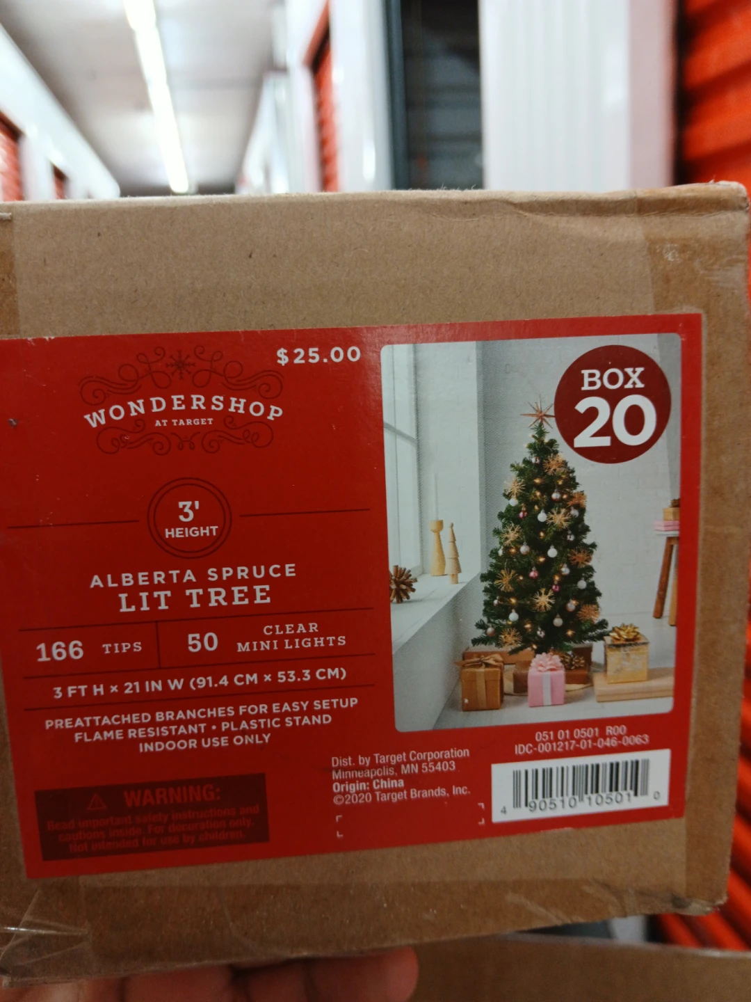 3ft Christmas tree with clear mini lights