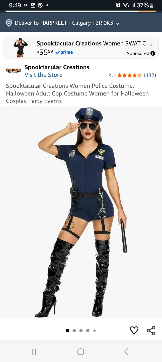 Haloween womens costome- police