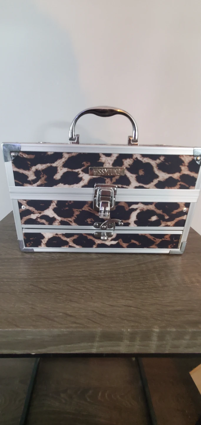Miss Young Leopard Print Makeup Train Case
