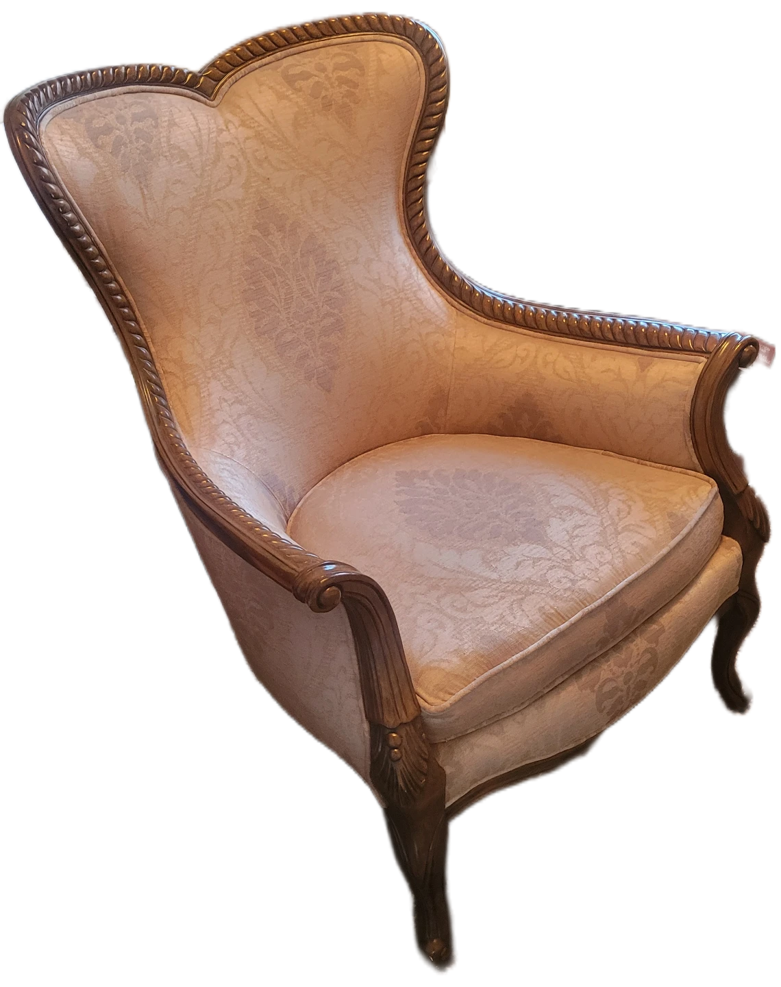 Bombay Company Beige Vintage Wingback Accent Chair