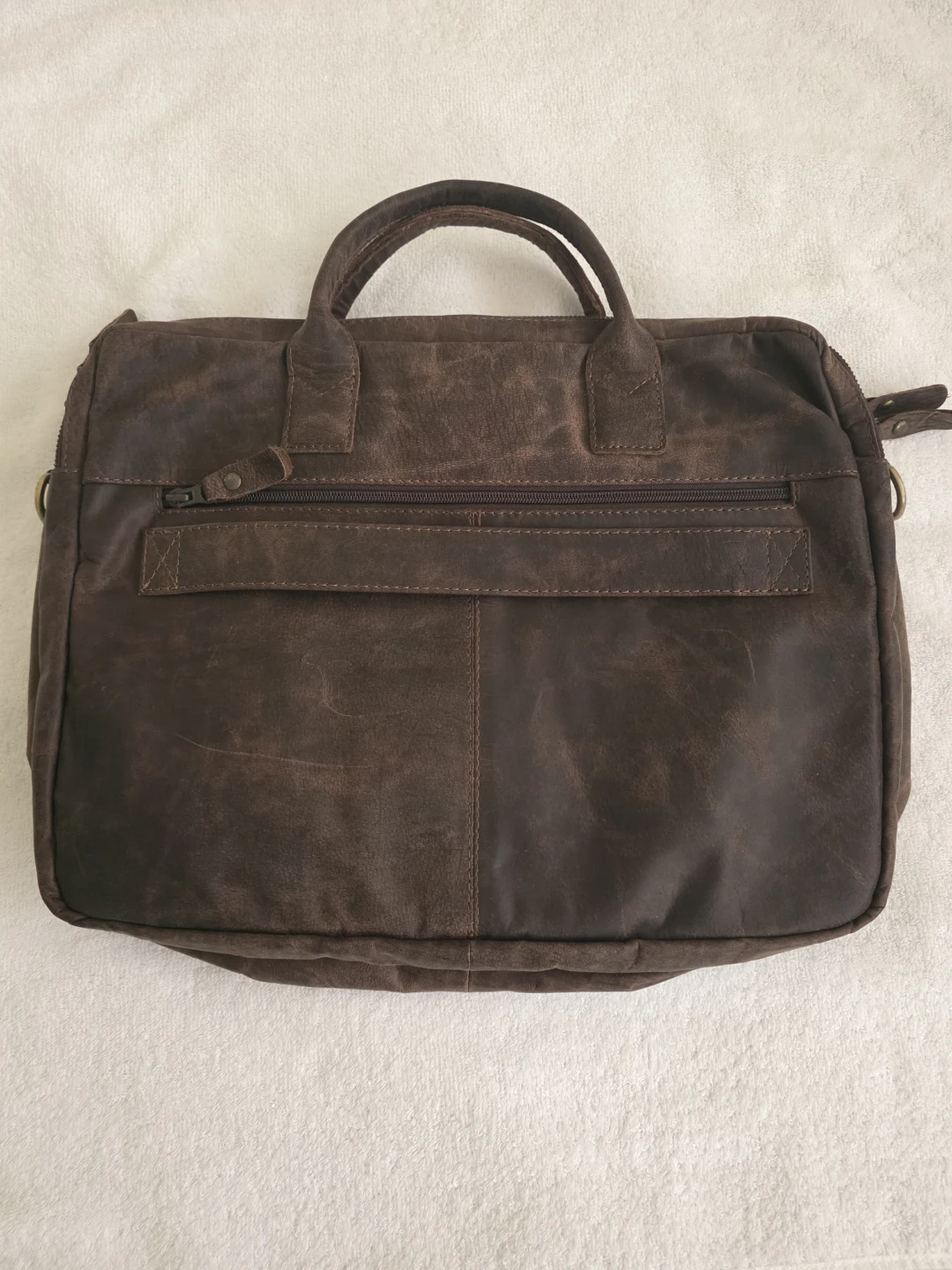 Brown Leather Laptop Briefcase - photo 2