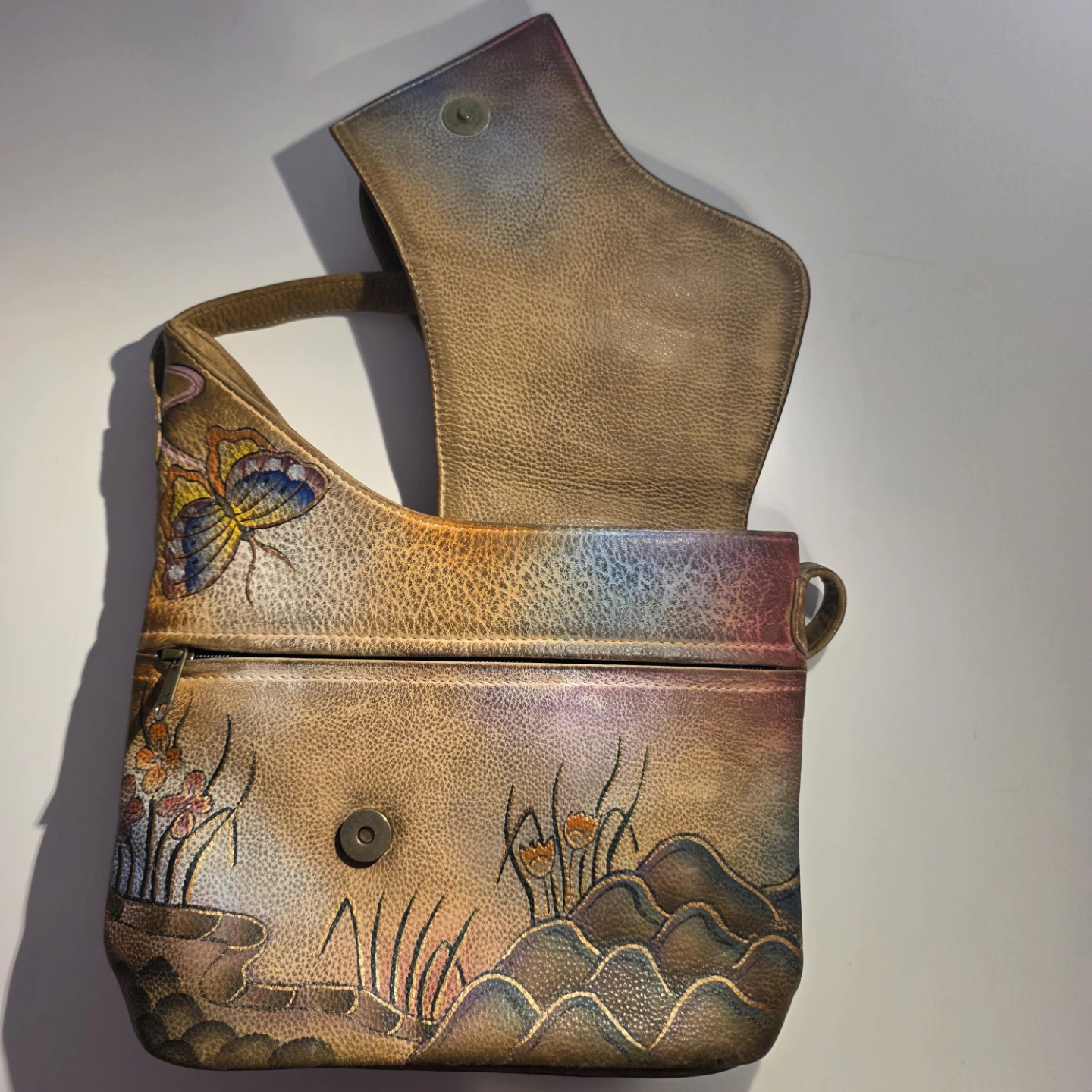 Anuschka Hand-Painted Genuine Leather Crossbody Bag - photo 3
