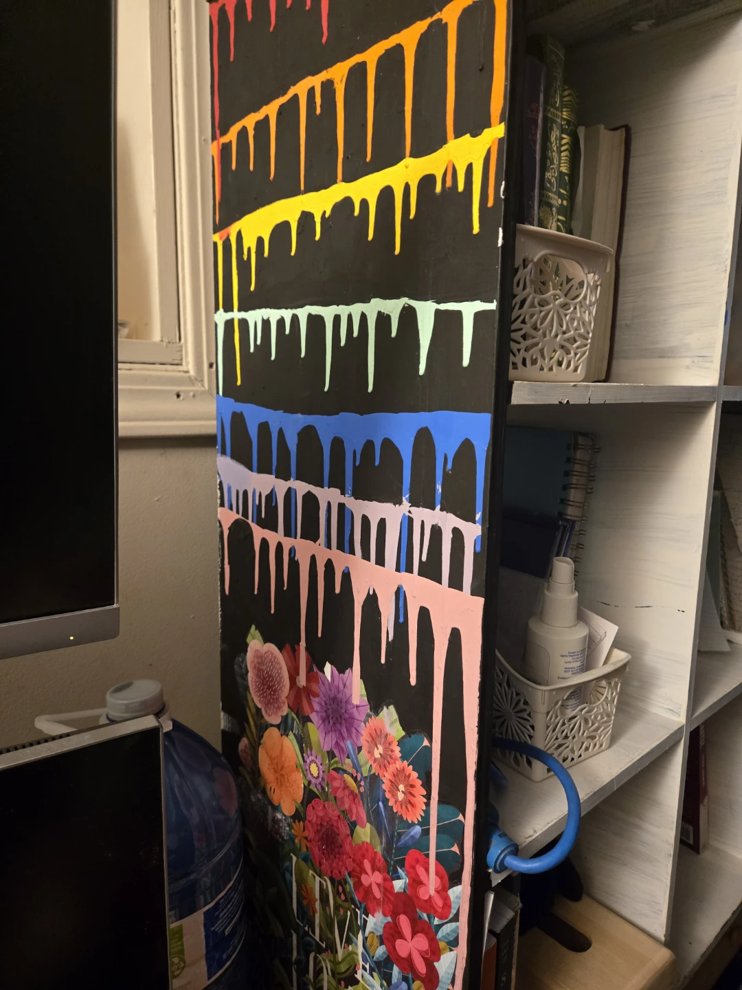 Custom Painted 9-Cube Wooden Bookshelf - photo 2