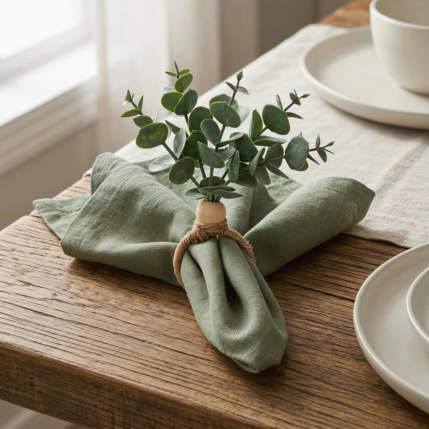 Set of 6 Eucalyptus Napkin Rings - photo 2
