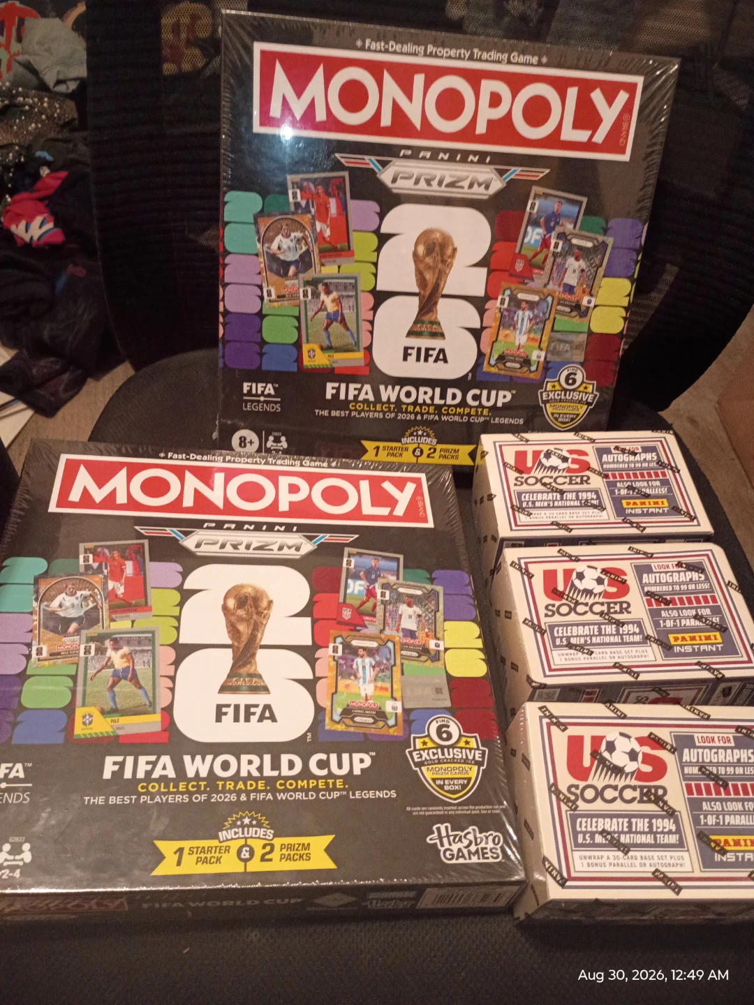 Monopoly FIFA World Cup 2026 and Panini US Soccer Card Boxes